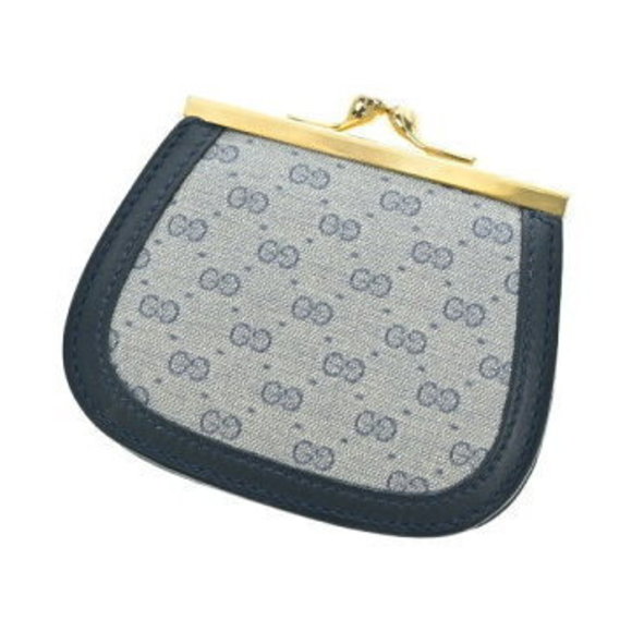 Gucci Wallet Case Gray Navy Blue - Picture 1 of 8